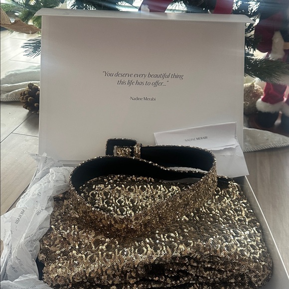 NADINE MERABI LUCINDA  Glittering Gold Jumpsuit. S/M
US 6 - Picture 10 of 17